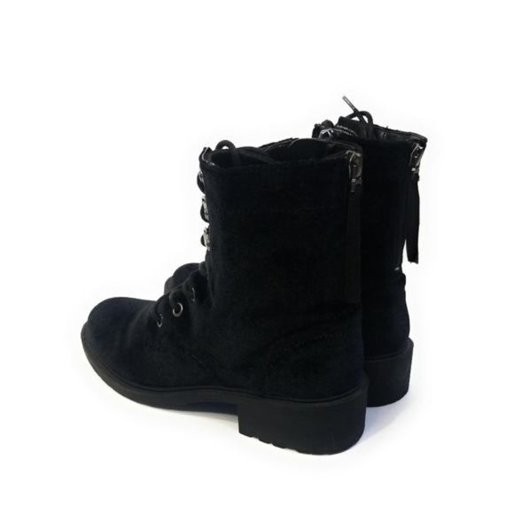 Circus By Sam Edelman Dawson 2 Velvet Biker Combat Boots in Black Size 6 - Picture 6 of 8